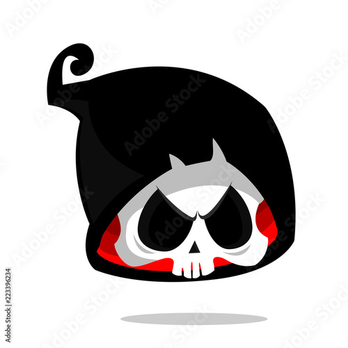 Death skeleton character suitable for Halloween, logo, religion and tattoo design