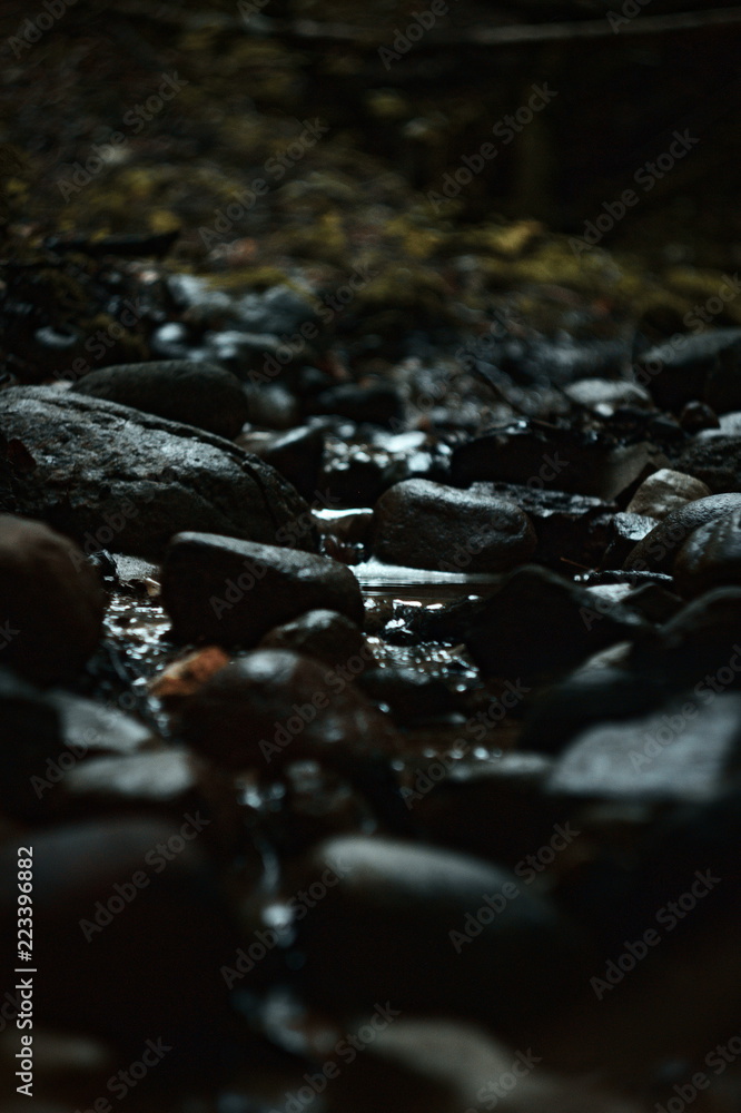 Small stream flowing through rocks Small stream flowing through rocks