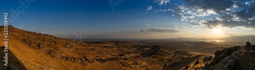 A beautiful panorama of a sunset in the mountains in Madrid © JavierDePosada