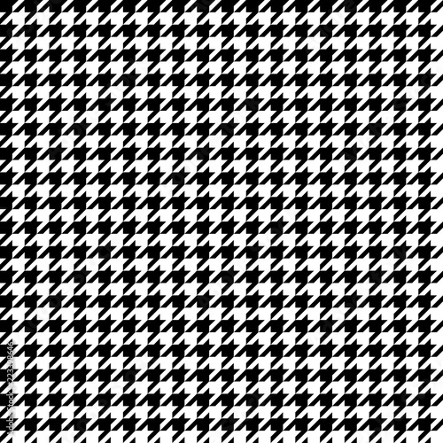 Black and White Houndstooth Tartan Seamless Vector Pattern Tile. Monochrome Background. High Fashion Textile Print. Dog tooth Check Fabric Texture. Pattern Tile Swatch Included. photo