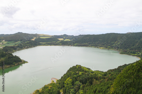 Furnas lake on a cloudy day