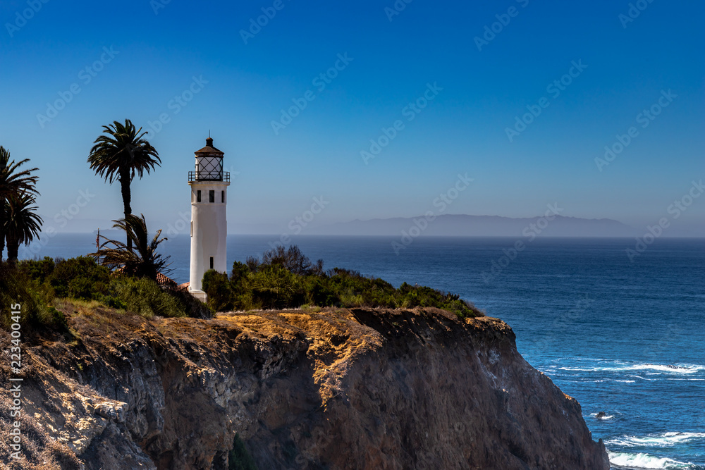 Point Vincente Lighthouse. Point Vicente Lighthouse is a lighthouse in California, US, in Rancho Palos Verdes, north of Los Angeles Harbor, California