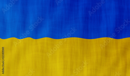 Illustration of a flying Ukrainian flag