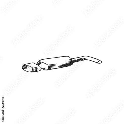 car muffler isolated on white background, vector illustration