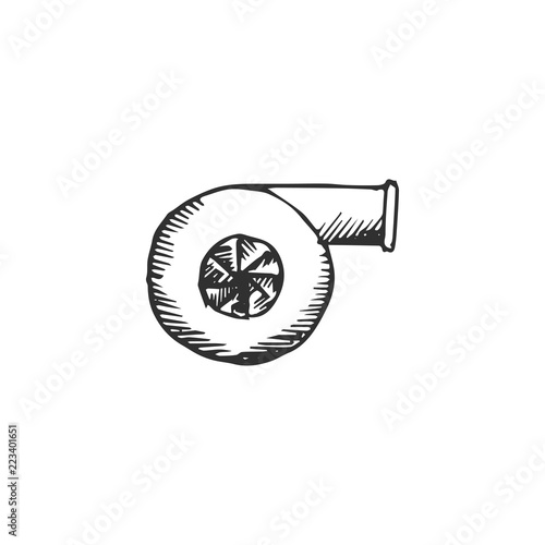 turbine isolated on white background, vector illustration