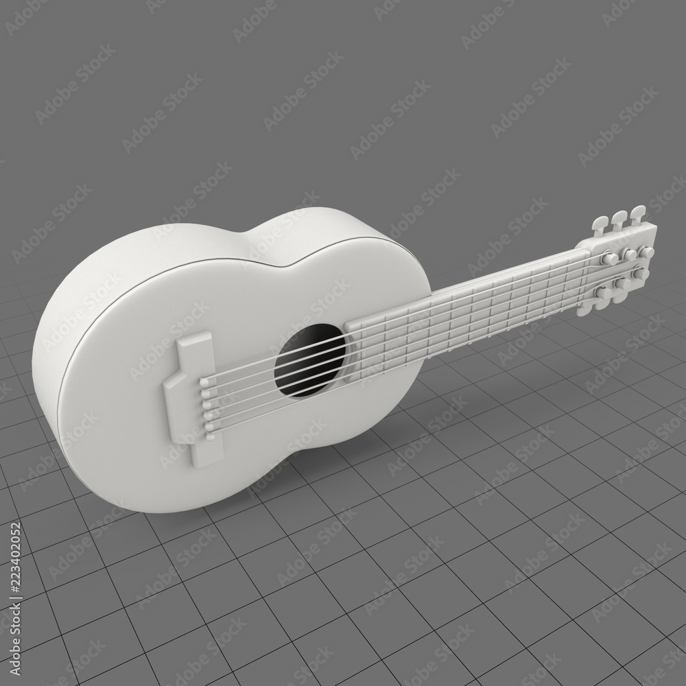 Acoustic guitar Stock 3D アセット | Adobe Stock