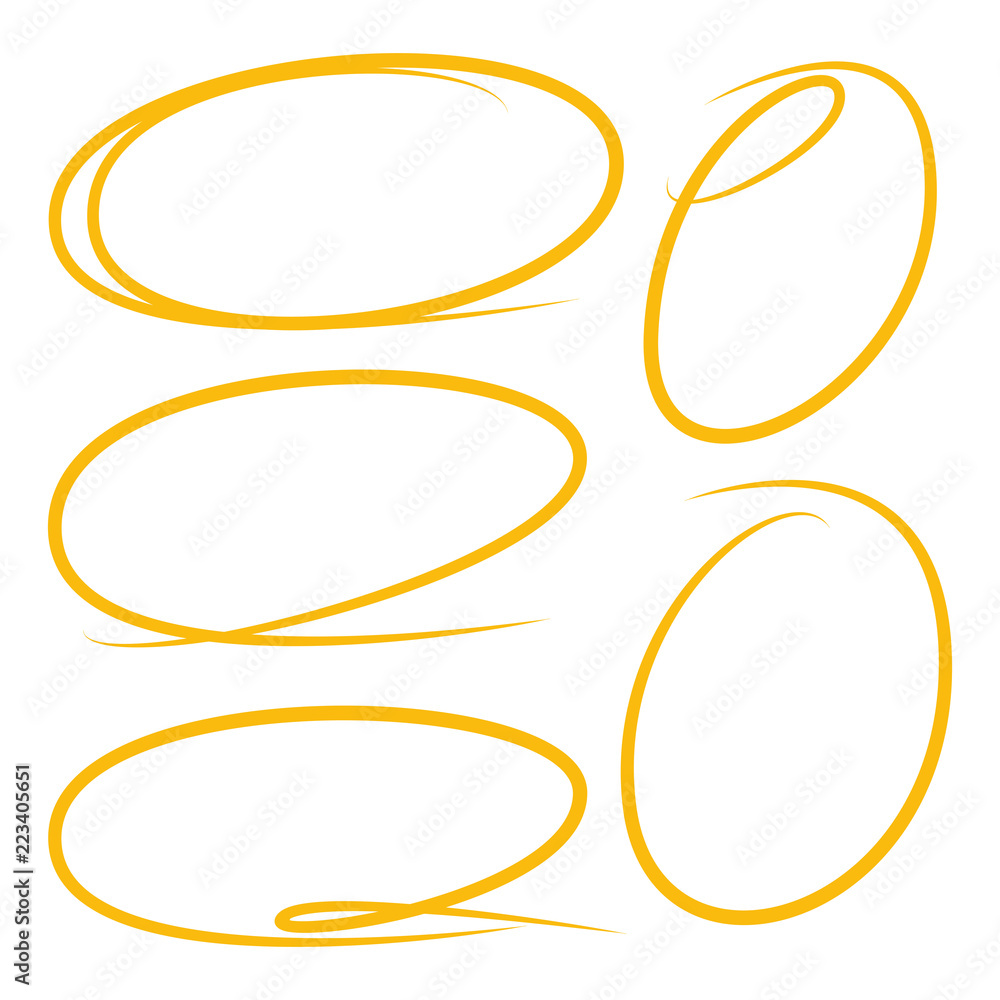 hand drawn circle elements, highlighter hand drawn circle elements, highlighter