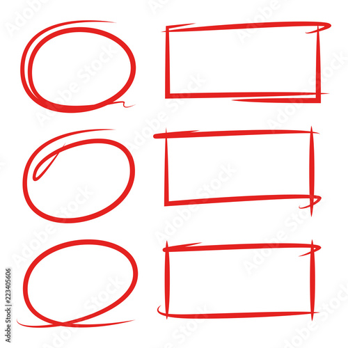 red circle and rectangle marker