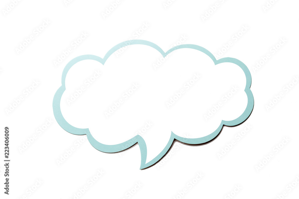 Speech bubble as a cloud with blue border isolated on white background. Copy space Speech bubble as a cloud with blue border isolated on white background. Copy space