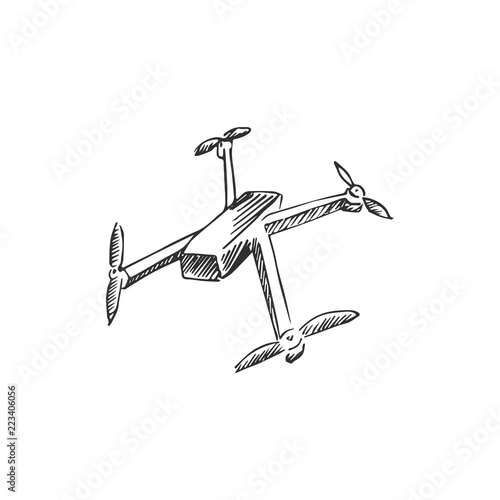 drone isolated on white background, vector illustration