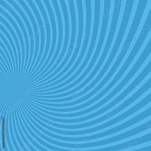 Cyan spiral abstract background - vector illustration from spun rays
