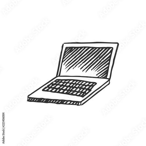 laptop isolated on white background, vector illustration