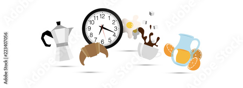 icone, colazione, mattina, moka