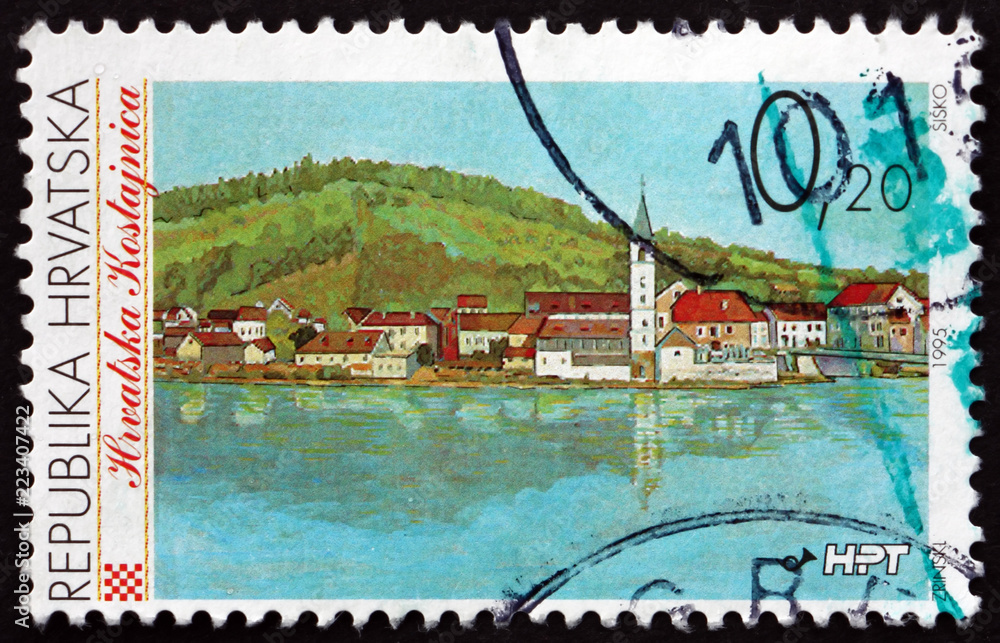 Postage stamp Croatia 1995 Hrvatska Kostajnica, town