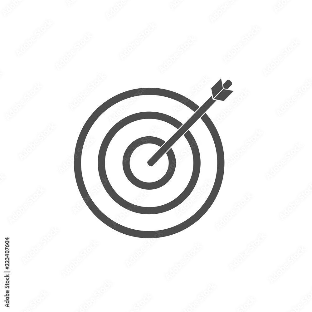 Target icon. Vector illustration, flat design. Target icon. Vector illustration, flat design.