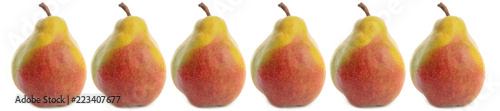 panorama pattern yellow ripe pear on white background