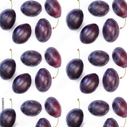 pattern purple plums large ripe