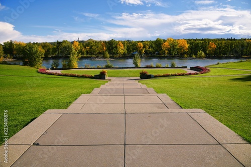 Beautiful bakers park and Bowness park at the Banks of bow river in Calgary, Alberta, Canada. 