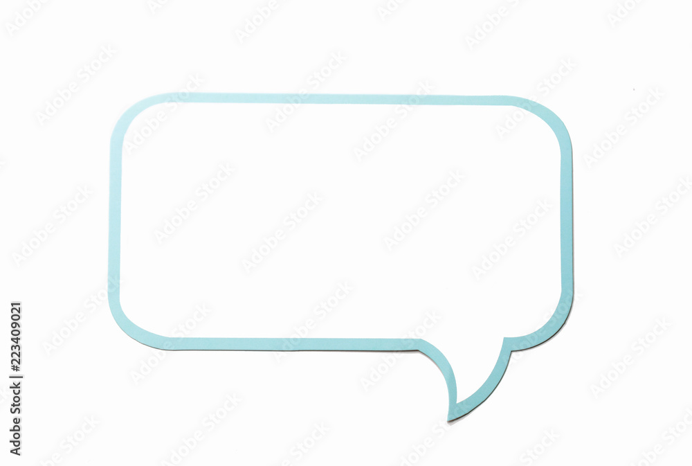 Speech bubble as a cloud with blue border isolated on white background. Copy space Speech bubble as a cloud with blue border isolated on white background. Copy space