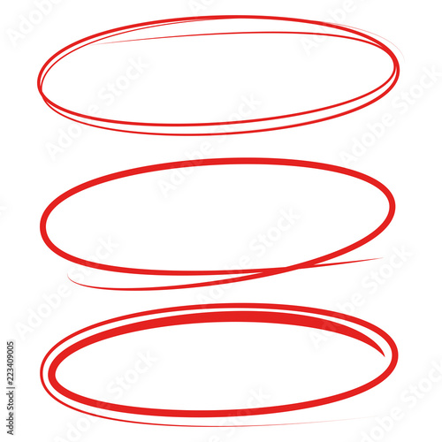 red oval marker elements