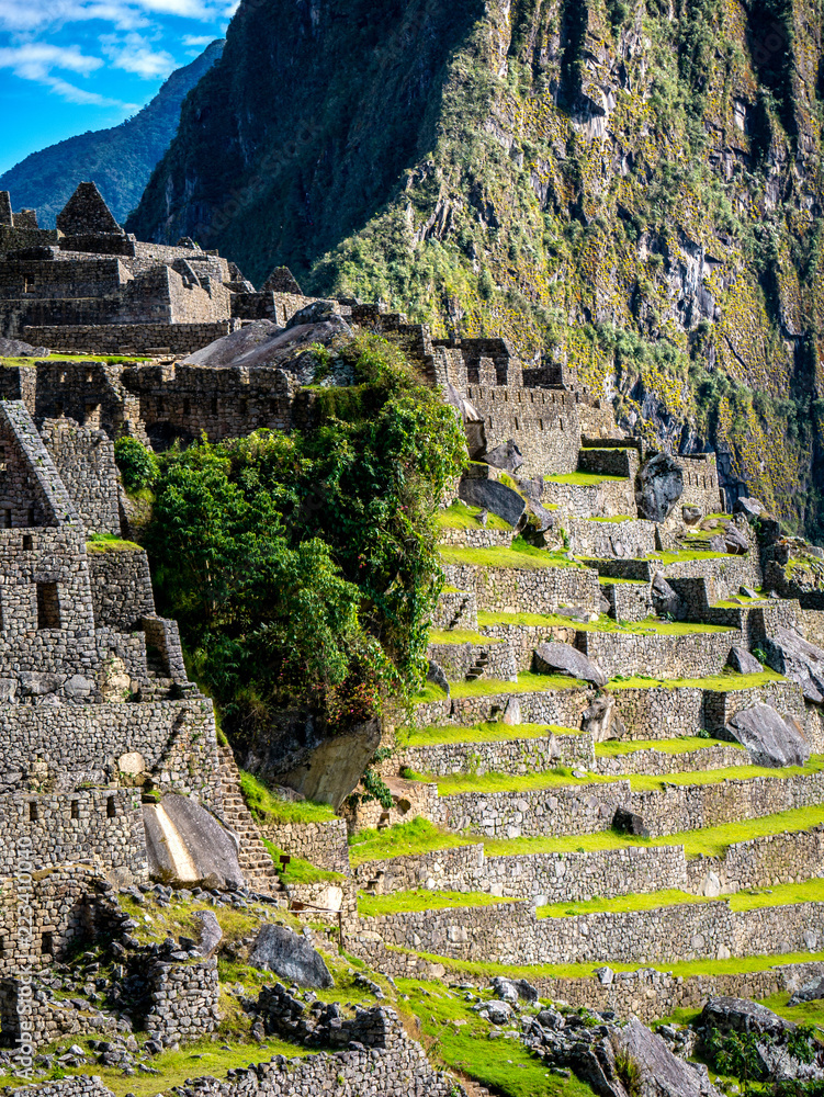 Stepped Terraces and Ruins at Machu Picchu