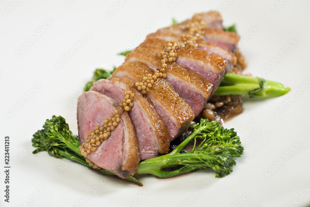 Sliced Duck Breast with Broccoli Sliced Duck Breast with Broccoli
