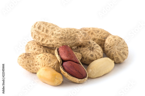 Wallpaper Mural Dried peanuts on the white background. Torontodigital.ca