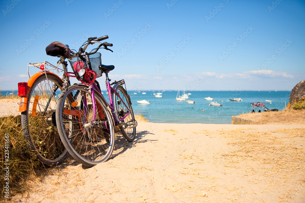 Fototapeta premium Noirmoutier, Île vendéenne, ses plages et ses vélos