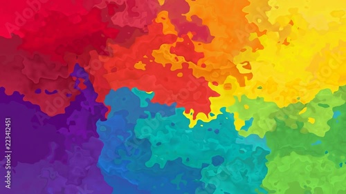 abstract animated stained background seamless loop video - watercolor splotch effect - rainbow full color spectrum