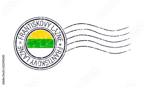 Frantiskovy Lazne city grunge postal rubber stamp