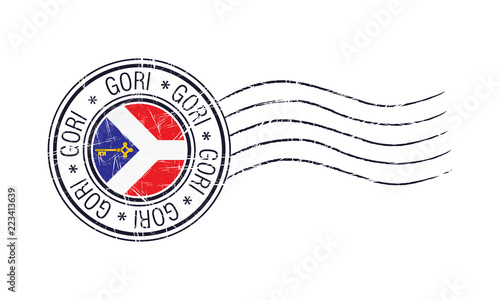 Gori city grunge postal rubber stamp