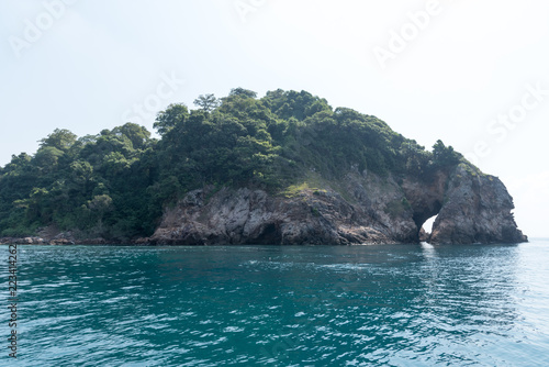 Koh Talu Island , beautiful island, Natural holes of Talu Island cliff in Rayong , Thailand.