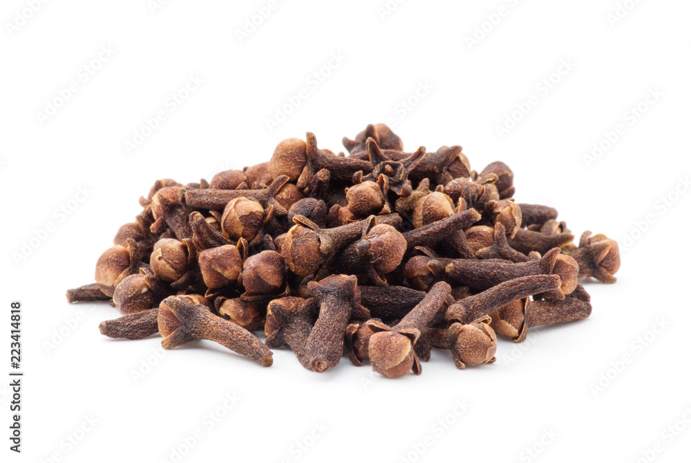Spice cloves on white background Spice cloves on white background