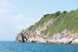 Koh Talu Island , beautiful island, Natural holes of Talu Island cliff in Rayong , Thailand.