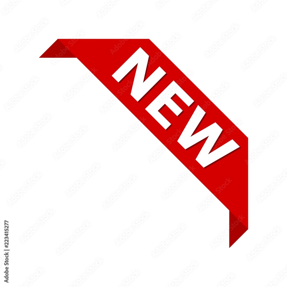New product corner ribbon banner label vector icon Stock Illustration ...