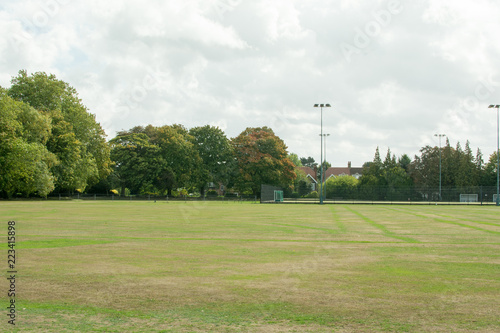 Grass playing field for sports and outdoor activity