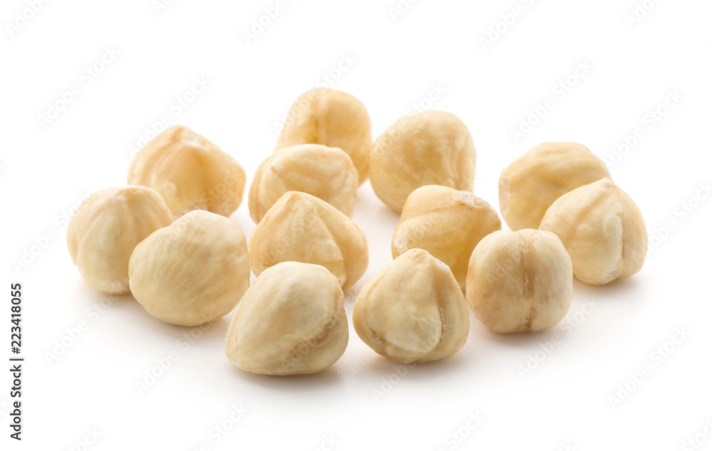 Hazelnuts isolated on the white background Hazelnuts isolated on the white background