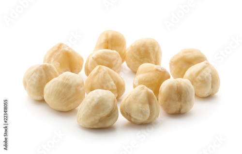 Hazelnuts isolated on the white background