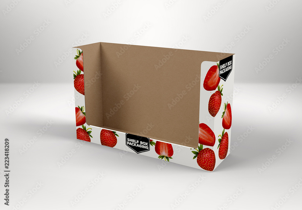 Cardboard Shelf Box Mockup Stock Template Adobe Stock