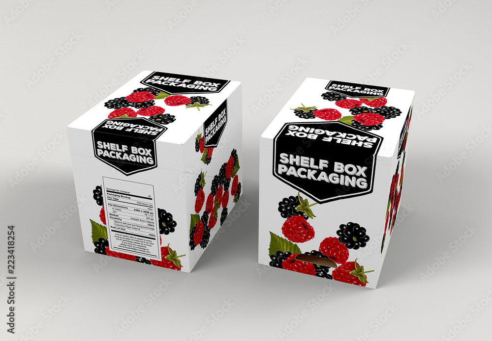 Cardboard Shelf Box Mockup Stock Template Adobe Stock