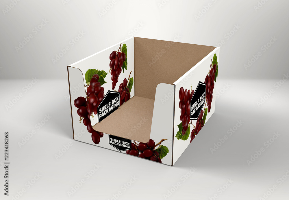 Cardboard Shelf Box Mockup Stock Template Adobe Stock