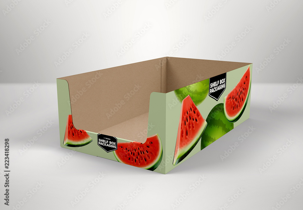 Cardboard Shelf Box Mockup Stock Template Adobe Stock