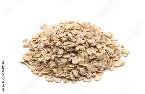 pile of oatmeal isolated on white background