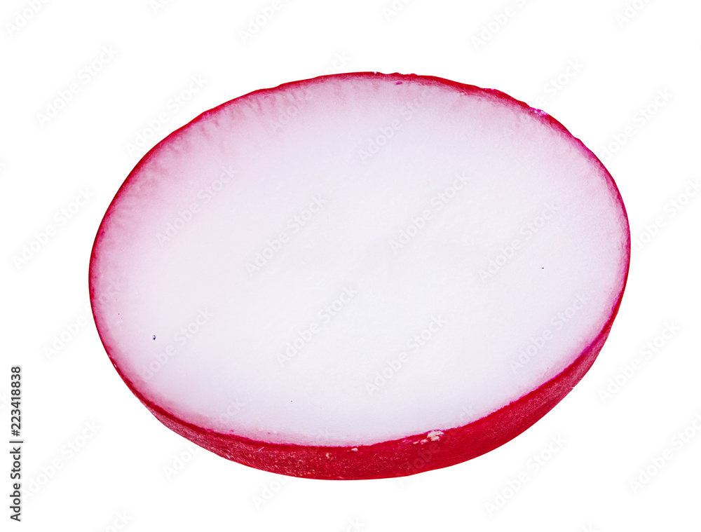 Fresh red sliced radish isolated on white background with clipping path Fresh red sliced radish isolated on white background with clipping path