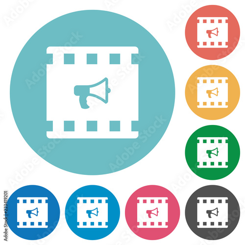 Movie director flat round icons
