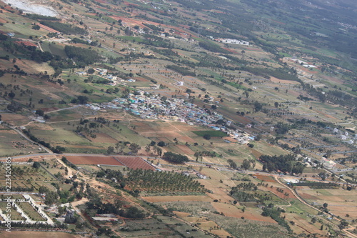 Small village captured from 500 meters above the ground