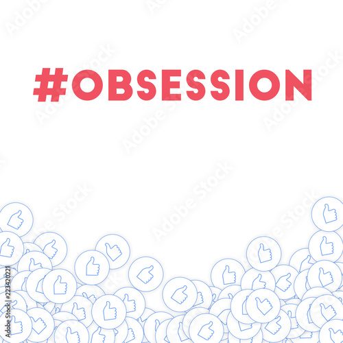 Social media icons. Social media obsession concept. Falling scattered thumbs up. Dazzling abstract b