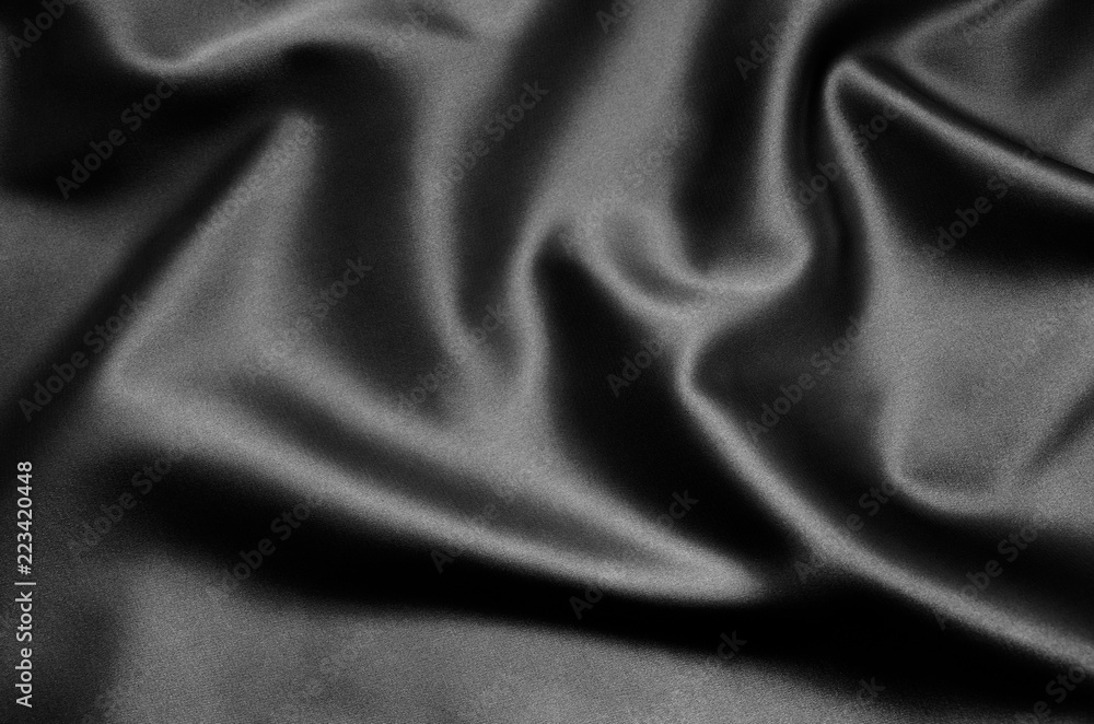 Fototapeta premium Texture black satin, silk background