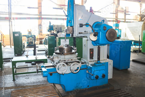 Industrial iron lathe for cutting, turning of billets from metals, wood and other materials, turning, manufacturing of details and spare parts at the factory