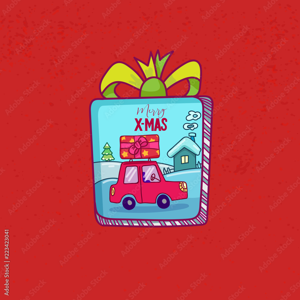 Obraz premium Doodle Xmas card